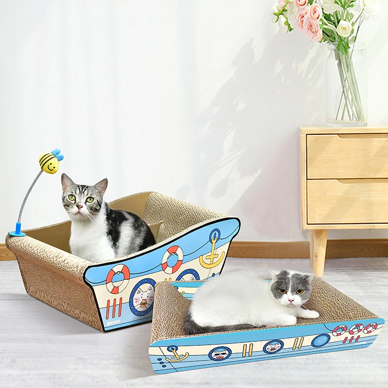 

Pet Toys Cat Scratcher Bathtub and boat Shape cat bed cat scratching board with free catnip