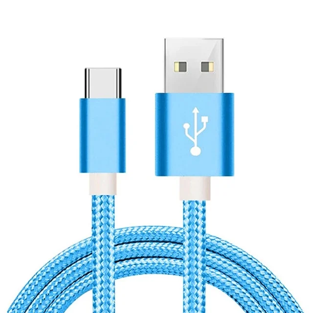 

For Iphone Micro PD Type C usb cable charger 3ft 6ft 10 ft Nylon Braided 2A for Iphone charging cable USb data charger USB Cable, White