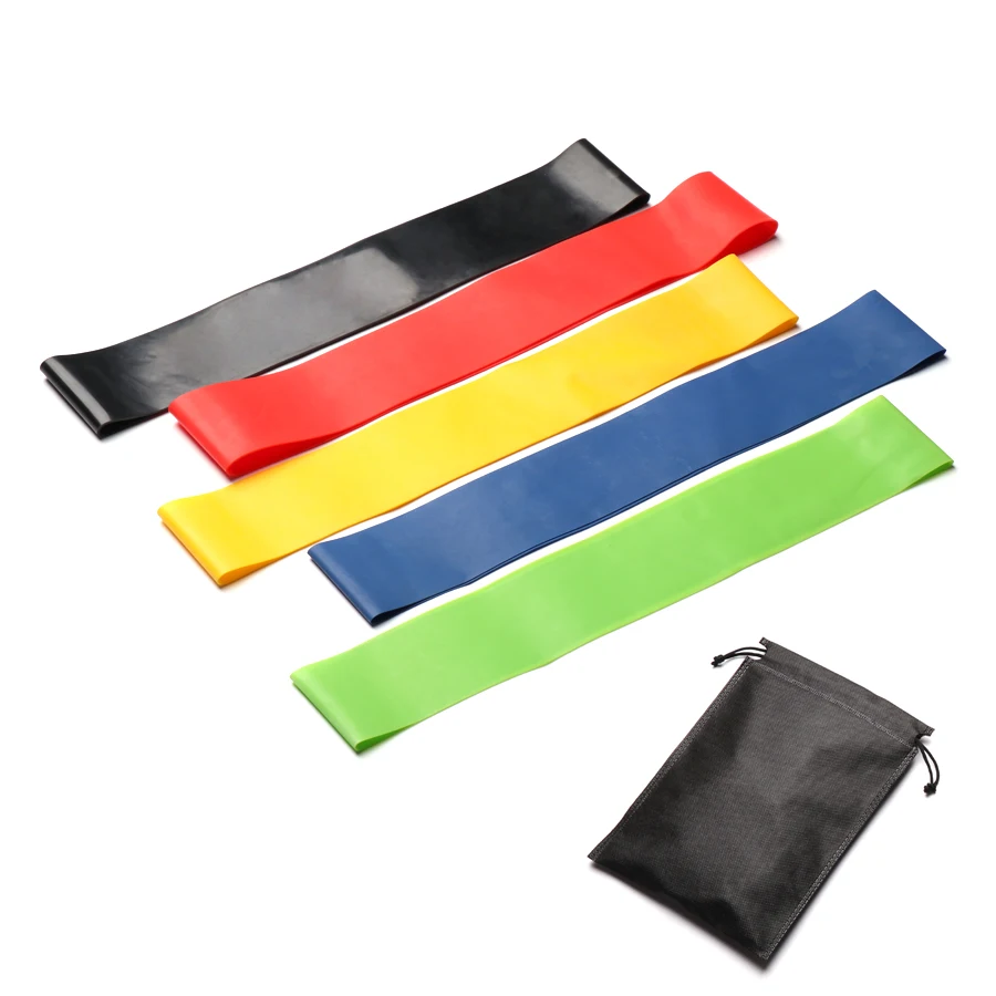 Private Label Training Glute Workout Resistance Bands, Black red yellow blue green