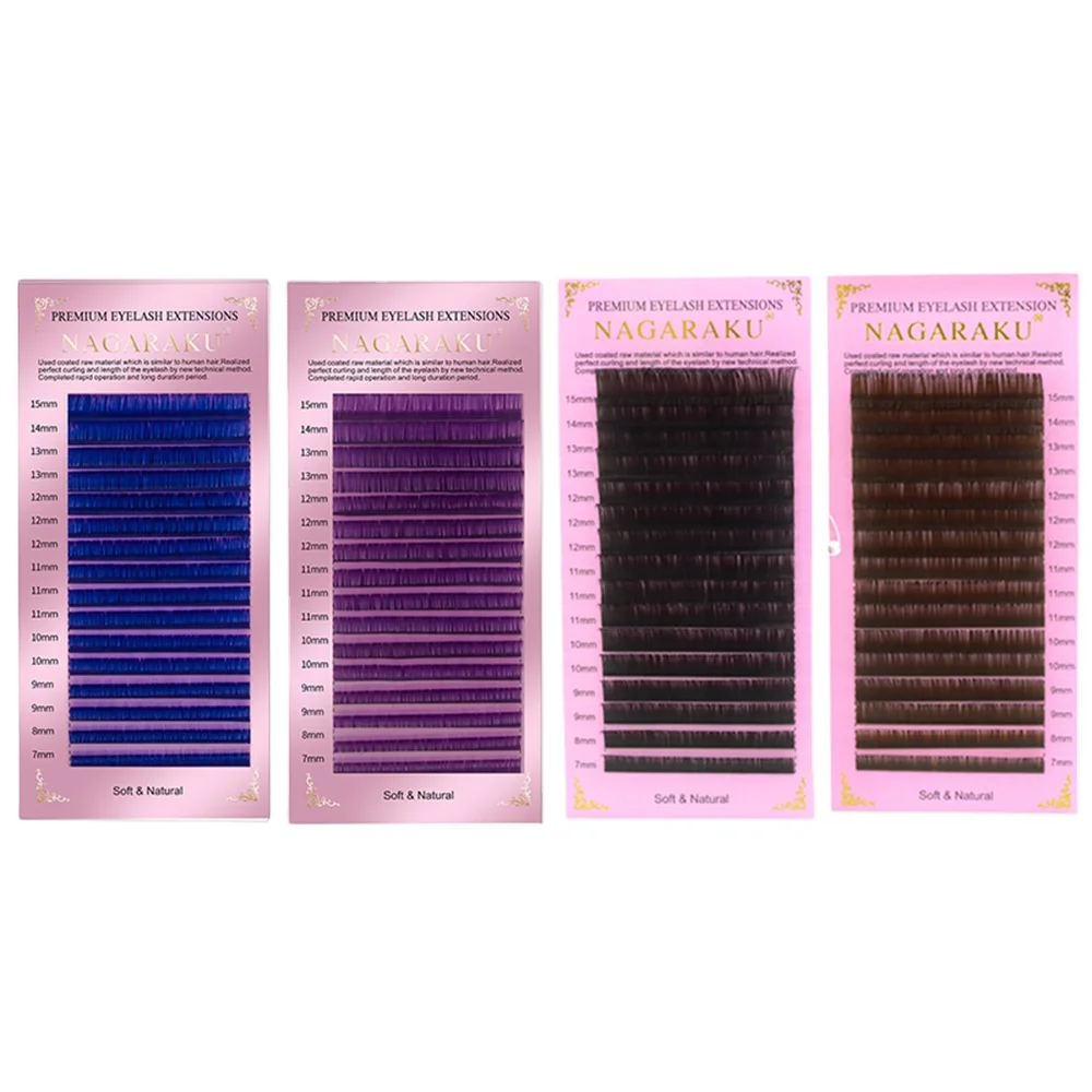 

NAGARAKU Mix Brown Eyelashes Individual Eyelash Makeup 16 Lines Mix 7-15mm High Quality Super Soft Natural Synthetic Mink