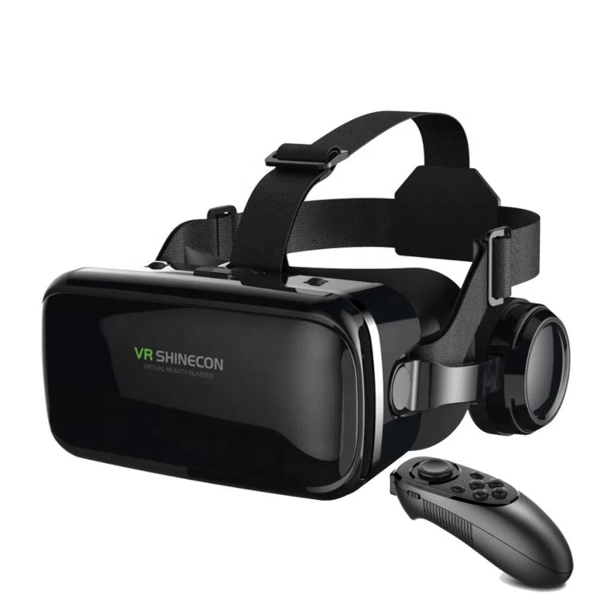 

[With Controller] 3D VR Headset Bluetooth Brille Glasses for Mobile Phone VR 3D Glass with Headphone