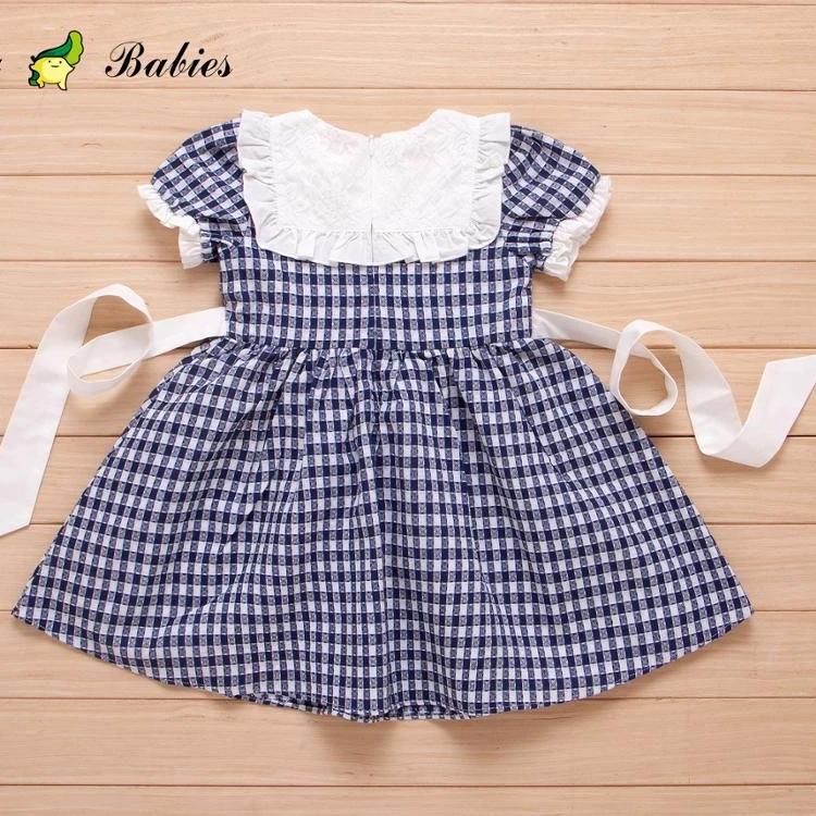 

USA style popular design latest fashion baby dresses princess plaid skirt dress, Available customized