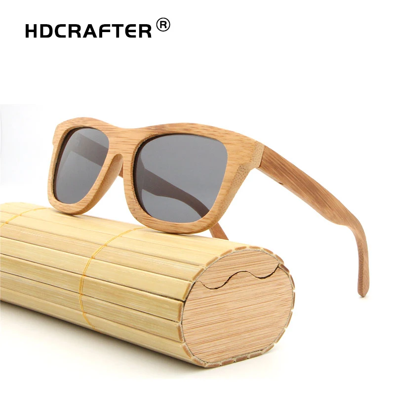

HDCRAFTER New Men/Women Handmade Bamboo Sunglasses Eyewear Eyeglasses Wood sunglasses Uv400 Glasses Oculos De Sol Feminino
