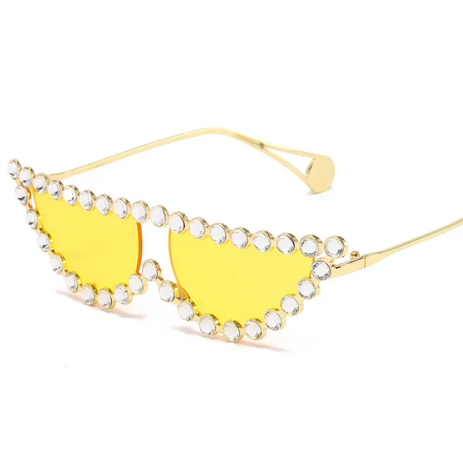 

Brand Design Vintage Fashion Personality Cat Eye Diamond Sunglasses 2021