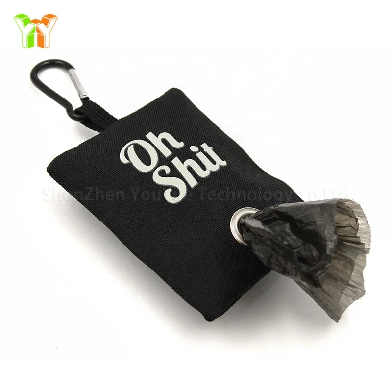 

YY Hot Selling Gifts Walking the Dog Poop Bag Holder Dispenser with Oh Shit Printed
