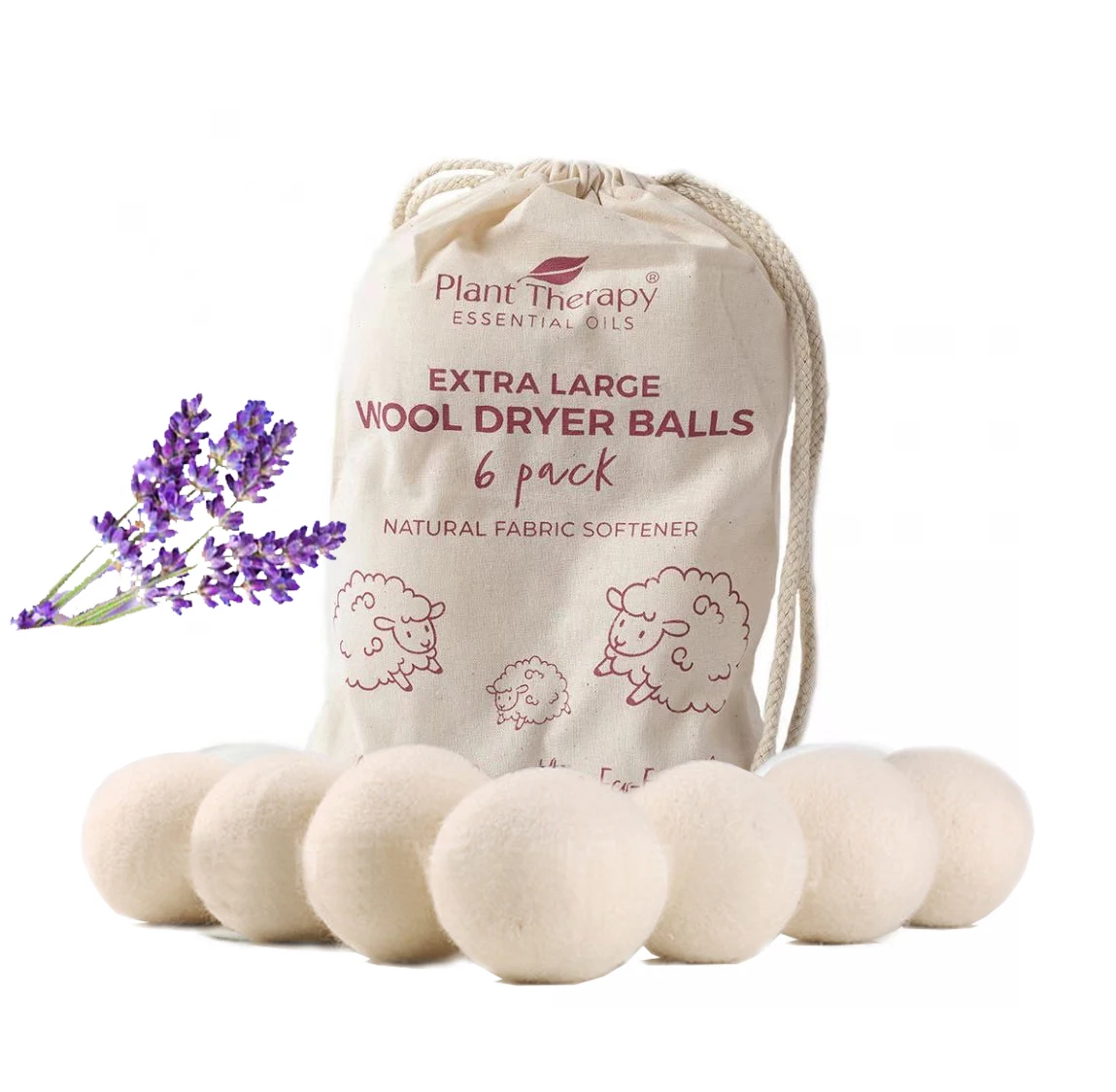

Organic Wool Dryer Balls Dogs 6 XL Premium Quality Reusable Natural Fabric Softener 100% Hand Made New Zealand Merino Wool, Customized color