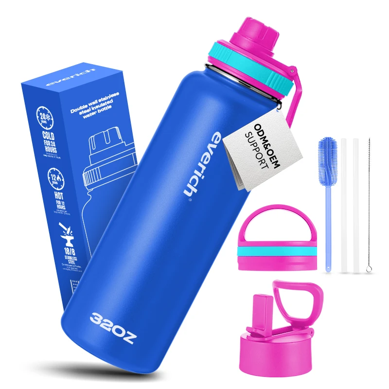 

Hot Selling Portable Wide Mouth water bottle 304 stainless steel vacuum flask Gym Drink Water Bottle 22/24/32oz