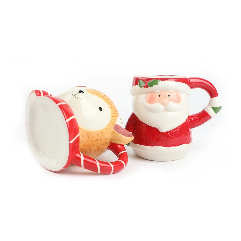 

Christmas Mug hot sale Creative 3D Modeling Couple ceramics Cup coffee Cup Festival Gift Cup, As photo