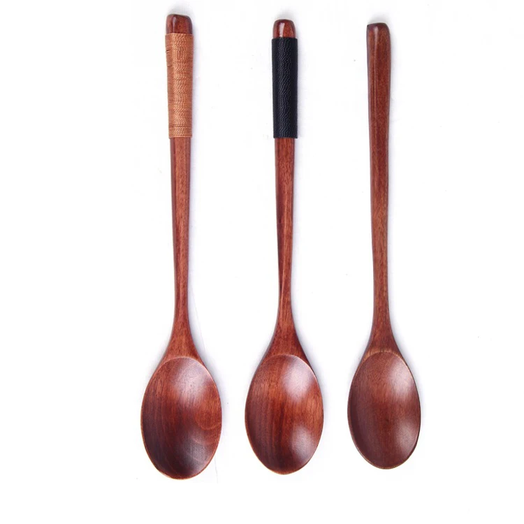 

2020 Hot Sale Eco-Friendly Wooden Spoon Japanese Long Handle Wood Soup Serving Spoons