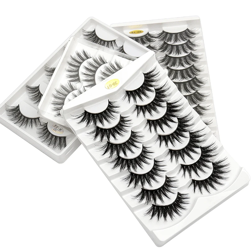 

Wholesale Natural Long 3D Faux Mink Eyelashes False Eyelash with Private Label Custom Eyelash Cases, Black color