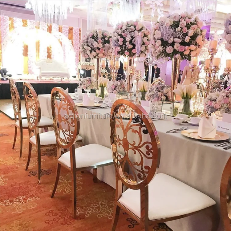 Modern Design Wedding Furniture Stainless Steel Glass Top Wedding