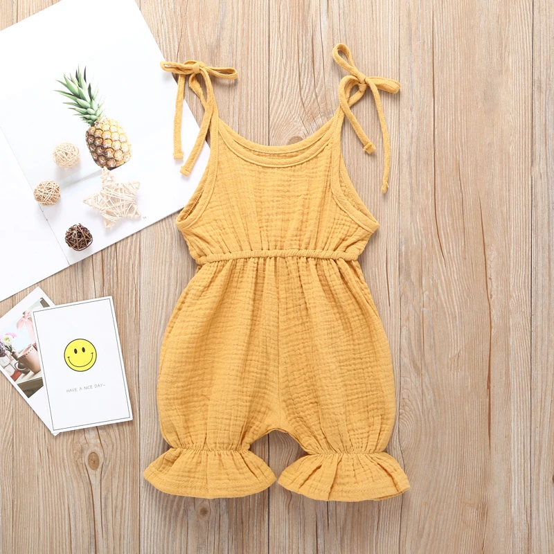 

100% Cotton Lovely Girls Pants One Piece Unisex Loose Summer Boys Rompers