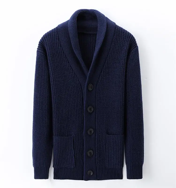 

new style wholesale fashion men's knitted buttons pockets wool blend sweater coat autumn winter Cardigan sweater