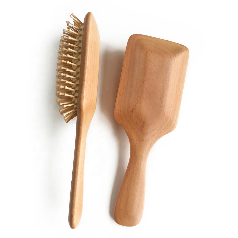 

Amazon Hot-selling Custom Premium Wooden Rectangle Paddle Cushion Hair Brush