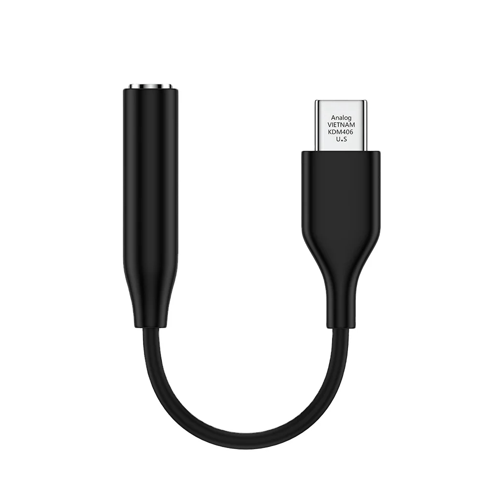 

USB C to 3.5mm Audio Adapter Type C AUX Jack Headphone Adapter, White / black