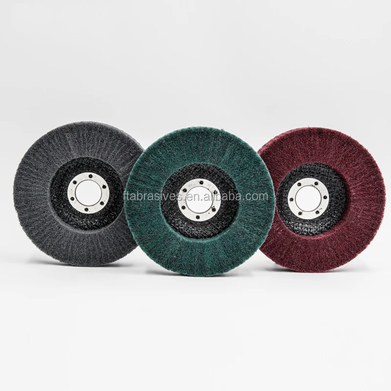 

Hot Selling 115X22mm Premium Vertical Non-woven Polishing Disc 125X22mm Flap Wheel For Polishing Metals