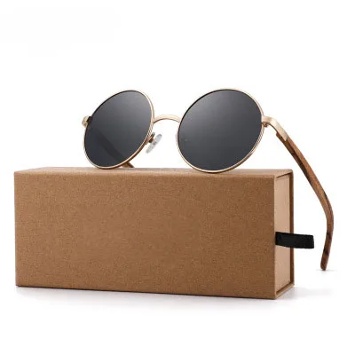

2020 New Fashion Metal Wood Sunglasses Polarized HD Sunglasses Round Retro Glasses 2021