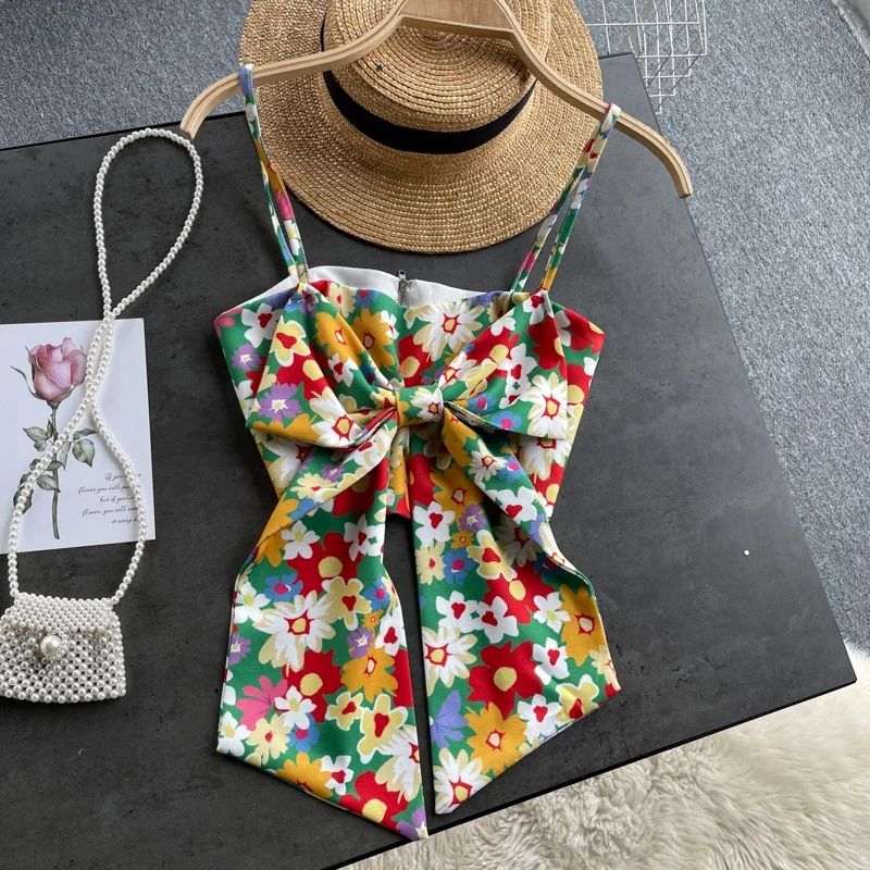 

new arrival!!! small quantity hot sale lady summer floral vest tops B14295A