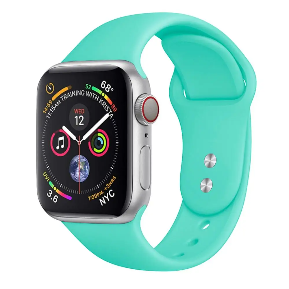 

Hot Sale Single Color Soft Silicone Watch Band Sport Watch Strap for Apple iWatch Series 1/2/3/4, Optional