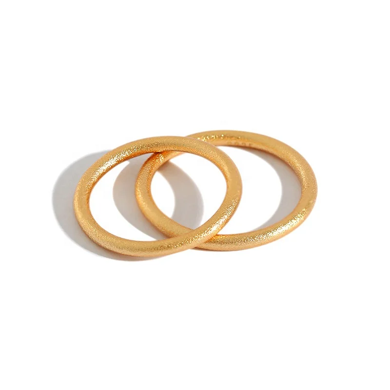 

NewSR16 simple matte circle ring cheap couple 925 silver jewelry rings
