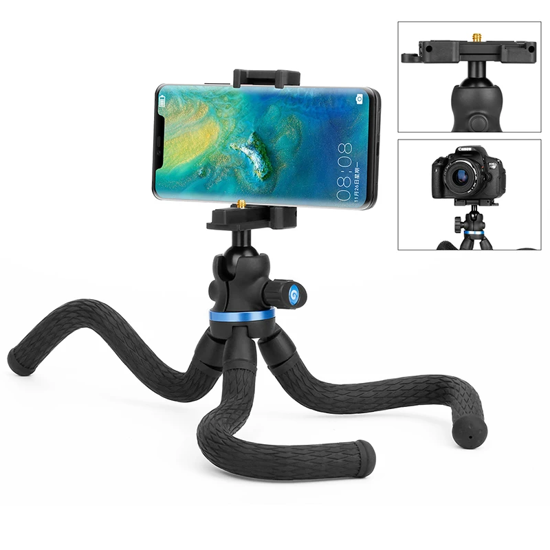 

Ulanzi 2 In 1 DSLR Flexible Octopus Tripod Set 360 Ball Head Quick Release Plate For Camera Vlog Tripod For