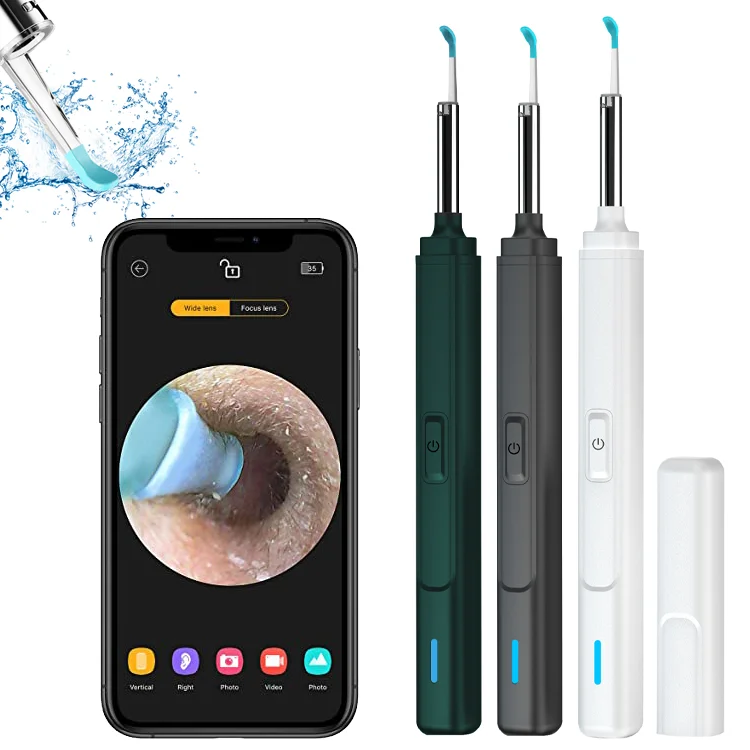 

OEM Earwax Remover Visual Ear Cleaning Spoon Mini Digital Otoscope Ear Cleaner With Camera Ear Wax Removal Tool, White , black