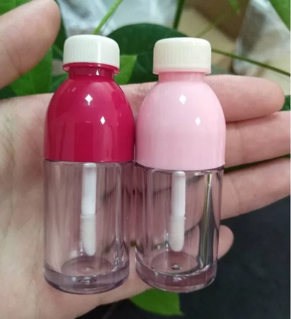 2020 New Low Moq Unique Water Bottle Lip Gloss Packaging Soda Juice Lip