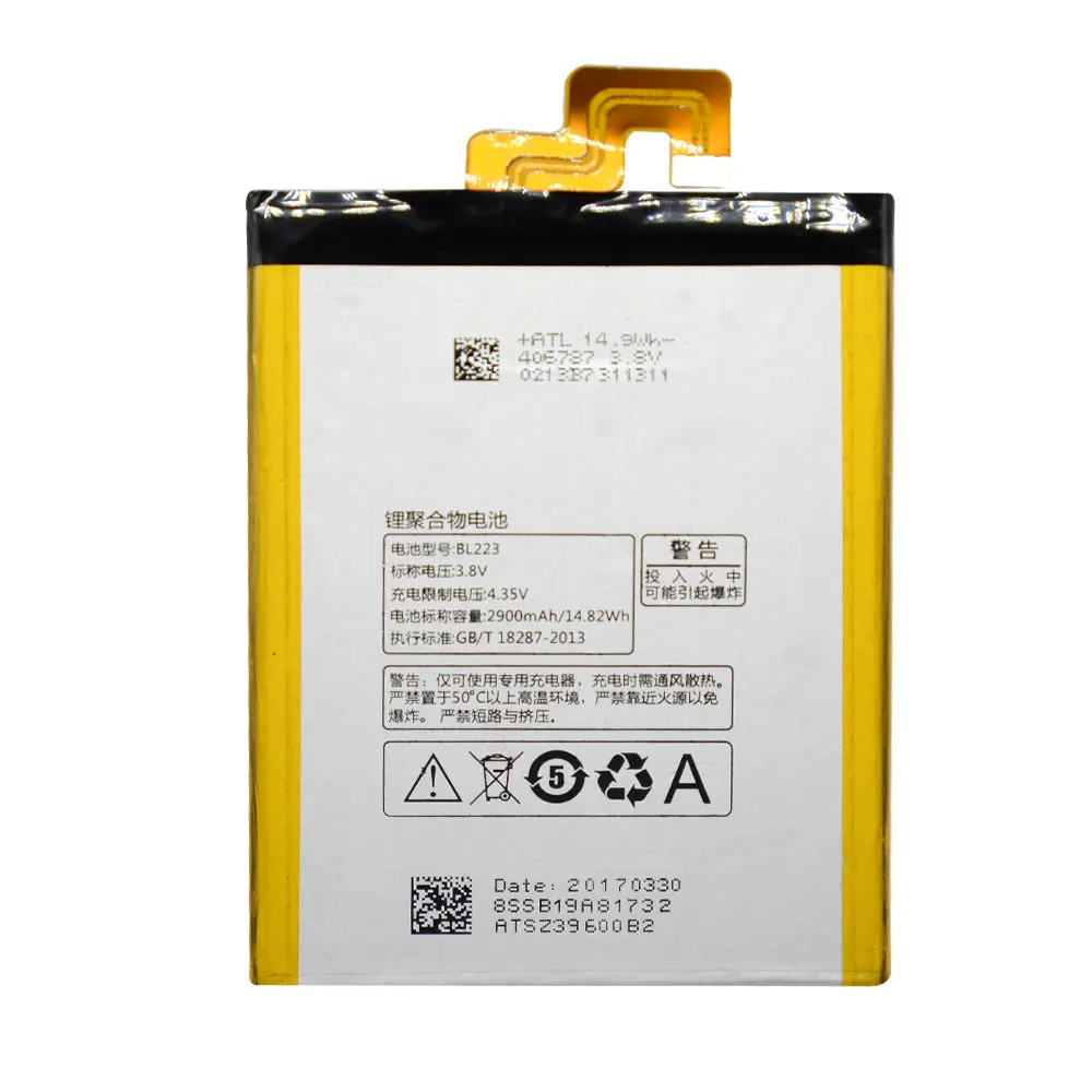 

BL223 2900mAh Rechargeable Li-Polymer Battery for Lenovo Vibe Z2 Pro K920