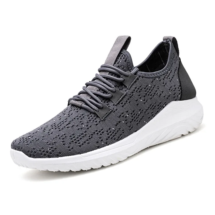 

2020 new model Fashion knitted casual athletic shoes mens sneakers trainers running sport men Shoes, Grey, black, white, black 1, grey 1, navy 1