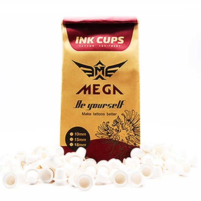 

Degradable Paper Fiber Healthy and Environmentally Friendly Ink Cup eco-friendly for Tattoo and Permanent Makeup 200pcs/bag, White