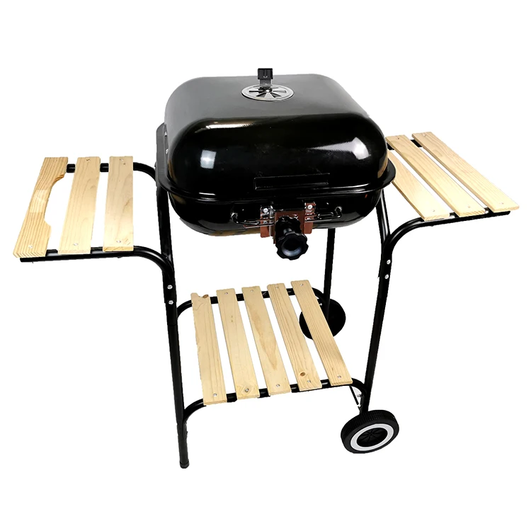 Square Outdoor Kitchen Trolly Bbq Barbeque Grills Charcoal