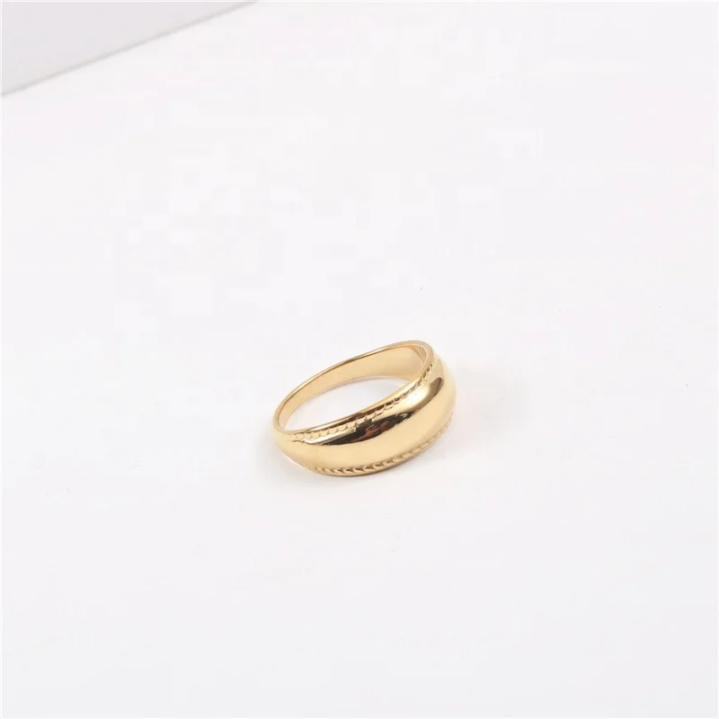 

New Style Jewelry Ring Simple Thin Line Curve Smooth Stainless Steel Polished Ring Wire Ocean Wave Rings For Friend Or Couple, Gold, rose gold, steel, black