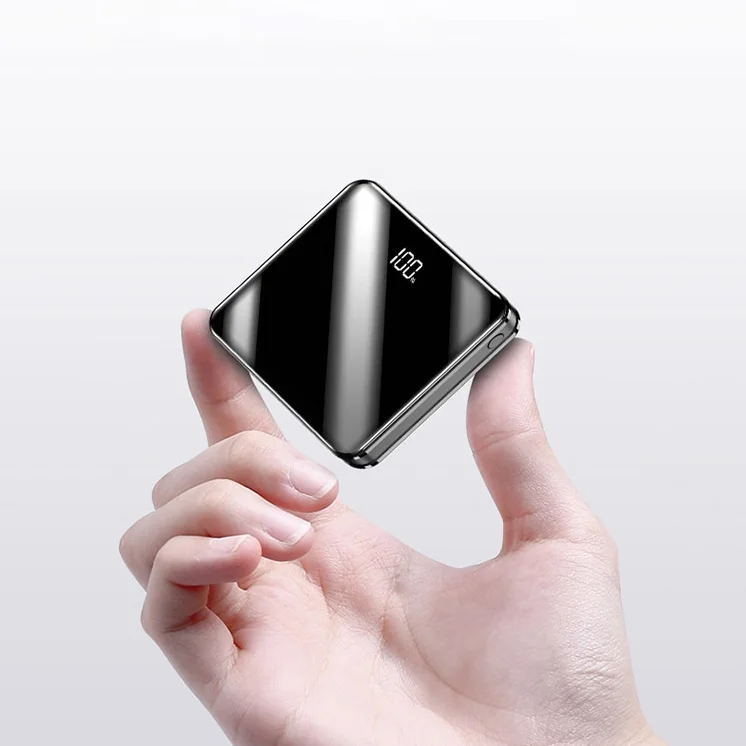 

Best Selling Unique 2022 Trending Technology 10000mAh Number Display Products Sharing Portable square shape mini Power Bank