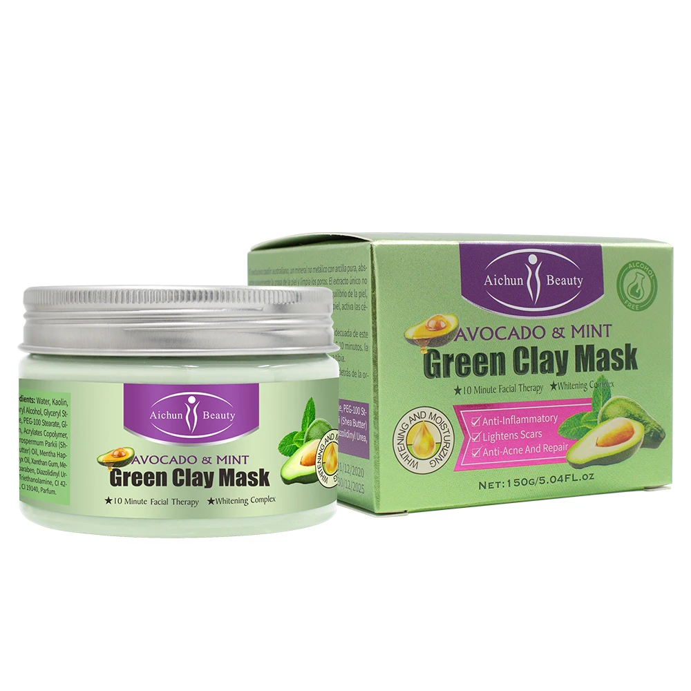 

Aichun Beauty Face Mask Clay Deep Cleaning Organic Whitening Brightening Skin Green Clay Mask
