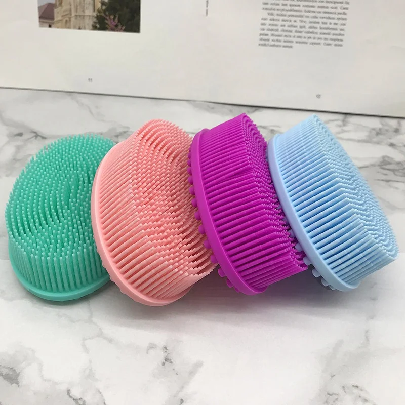 

New Product Body Brush Bath Shower Dry Exfoliating Silicone Scrubber Cleaning Shower Body Bath Brushes, Multiple colors