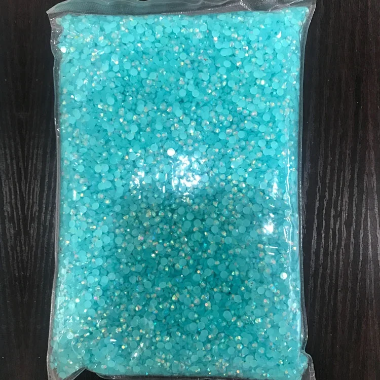 

Bulk bag resin rhinestone jelly aquamarine AB flat back rhinestone for diy craft, More than 60 colors available