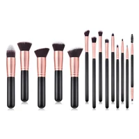 

Miyaup high quality black handle makeup brush rose gold make up set brush Middle East fashion beauty low price makeup tool