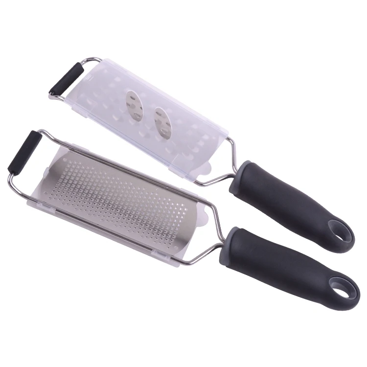 

Hot sell handheld multi function cheese grater butter grater vegetable grater with protective cover, Black