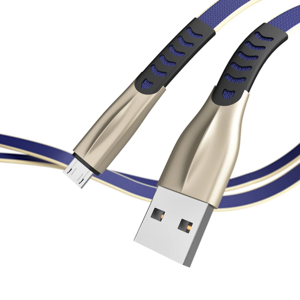 

Nylon USB Cable 1M Fast Charger Cable for iPhone Micro Type C Cable, Red/blue