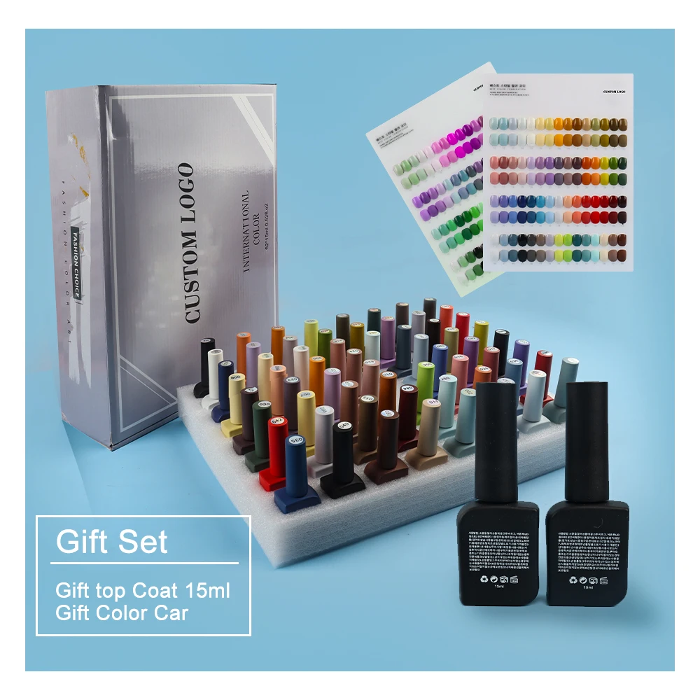 

Uv Gel Polish Kit 2022 Hot Sale Full Set With Gift Water Base Peel Off Base Coat Topcoat Nails Uv Gel Polish 60*7.3ml