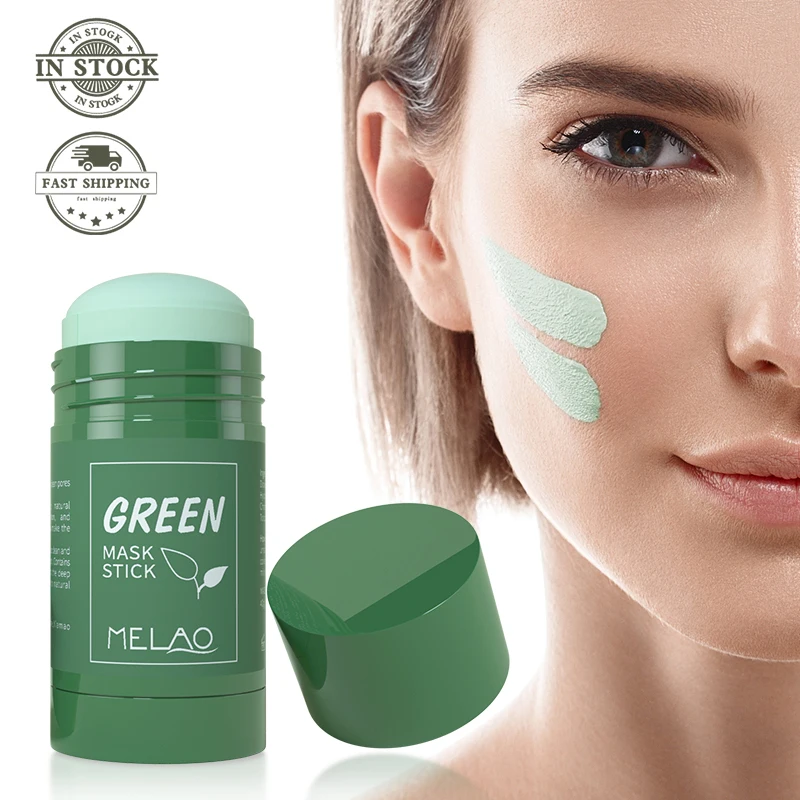 

100% Vegan OEM/ODM Facial Skin Care Anti Aging Natural Mud Solid Green Tea Whitening Cleansing Purifying Face Mask Stick Serum