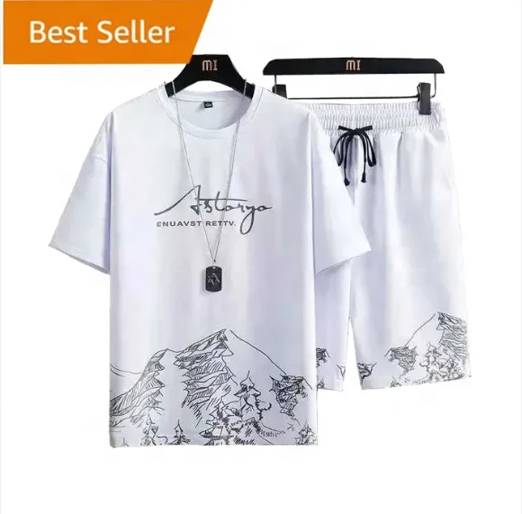 Men's T Shirt And Short Set Summer Short Sleeve Tops And Pants Suits Thin crisp and breathable Casual Running Set Fashion