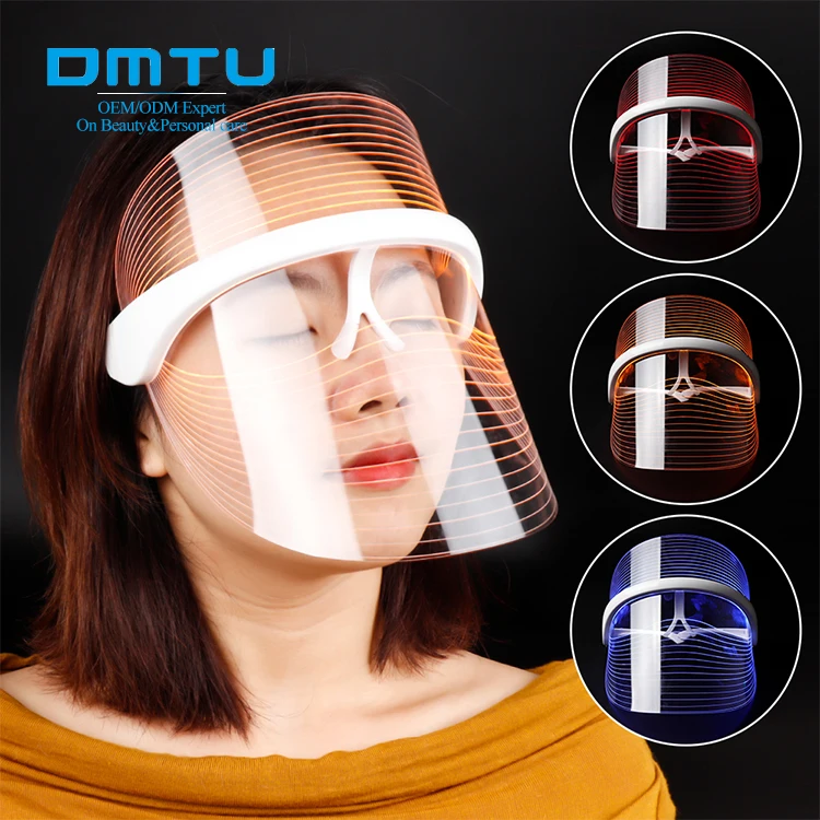 

Rechargeable 3 Color Pdt Led Therapy Mask For Beauty