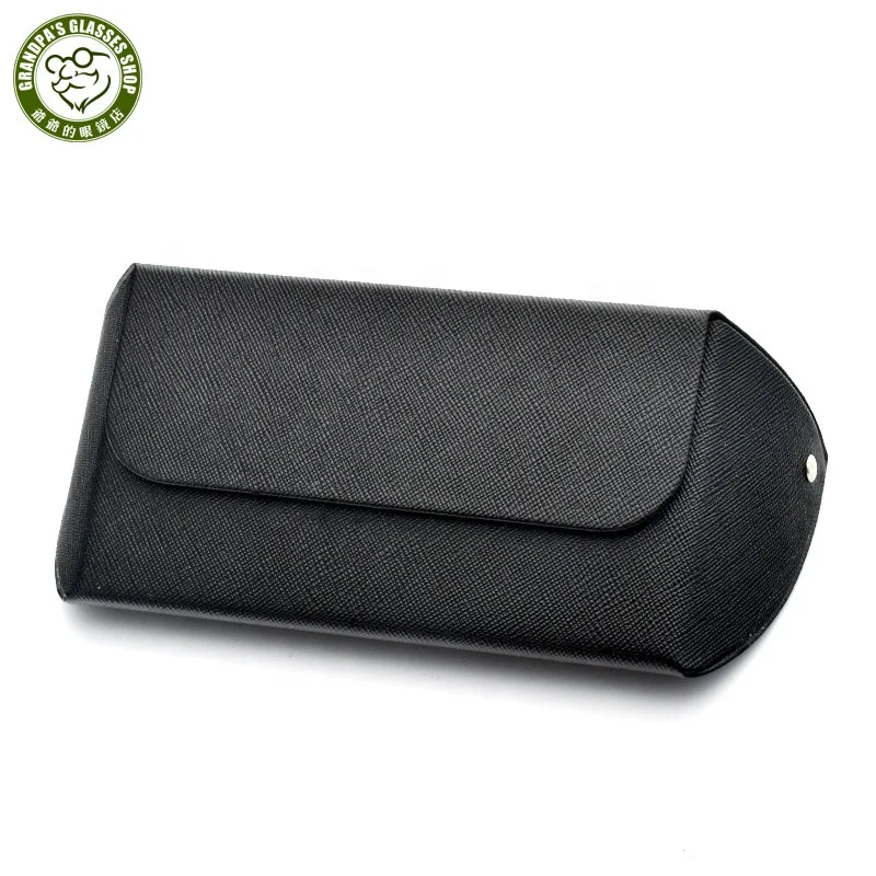 

2021 New design handmade metal hard sunglasses case Custom logo Black PVC glasses case Personalized leather sunglass gift box