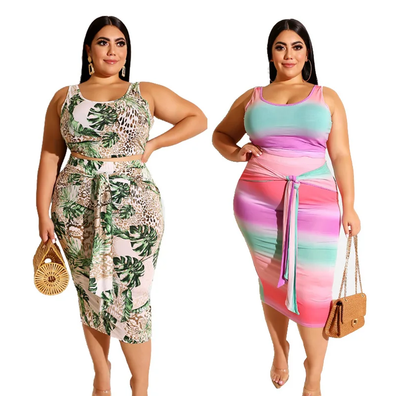 

Wholesale Dresses In Bulk Women Fashion Ladies 2021 Summer Two Piece Set Sexy Trendy Drawstring Printing Maxi Dress