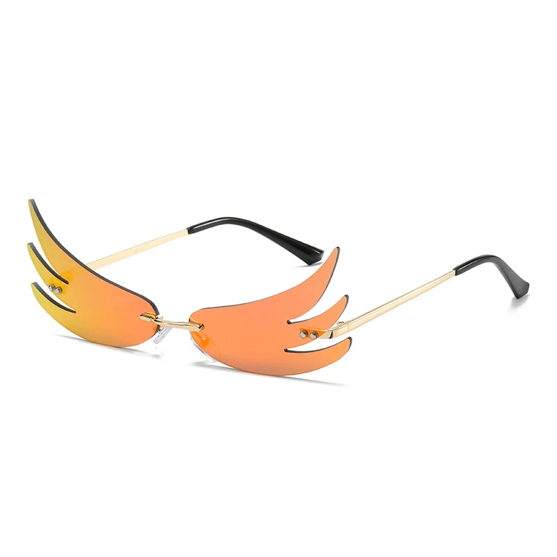 

2020 Fashion Style Trendsetter Sunglasses Rimless Wings Shape Sun Glasses Colors Shade Sunglasses For Party Prom, 6 colors