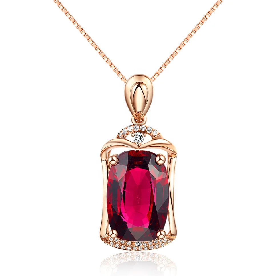 

Vintage Square Red Crystal CZ Pendant Necklace for Women Luxury Rose Gold Color Chain Necklace Fashion Jewelry