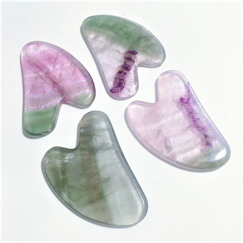 

Summer Welcomed Natural Fluorite Gua Sha Massage Board Tools For Beauty Heart Guastone