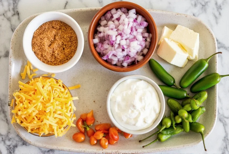 Chili toppings bar with cheese, onions, sour cream, and jalapeños arranged in small bowls