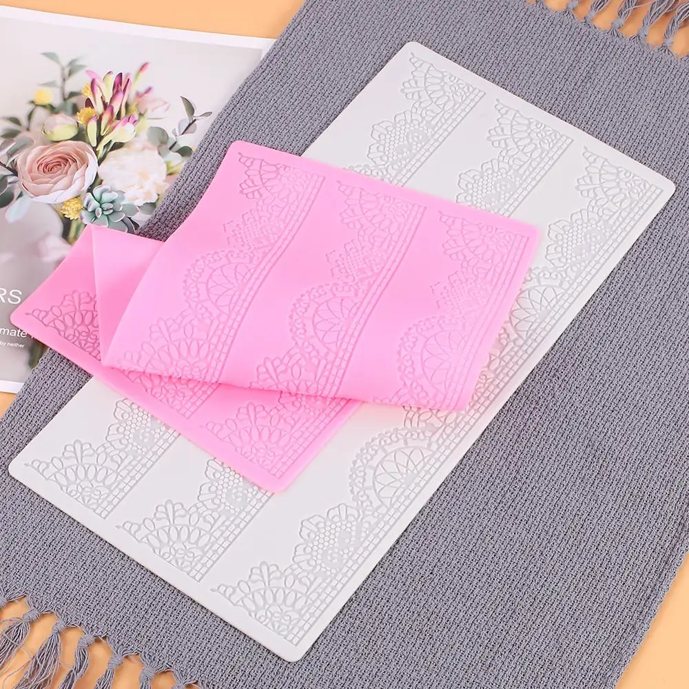 

40x20cm Lace Fondant Mat Mould Flower Pattern Silicone Mat Fondant Cake Lace Embossed Molds